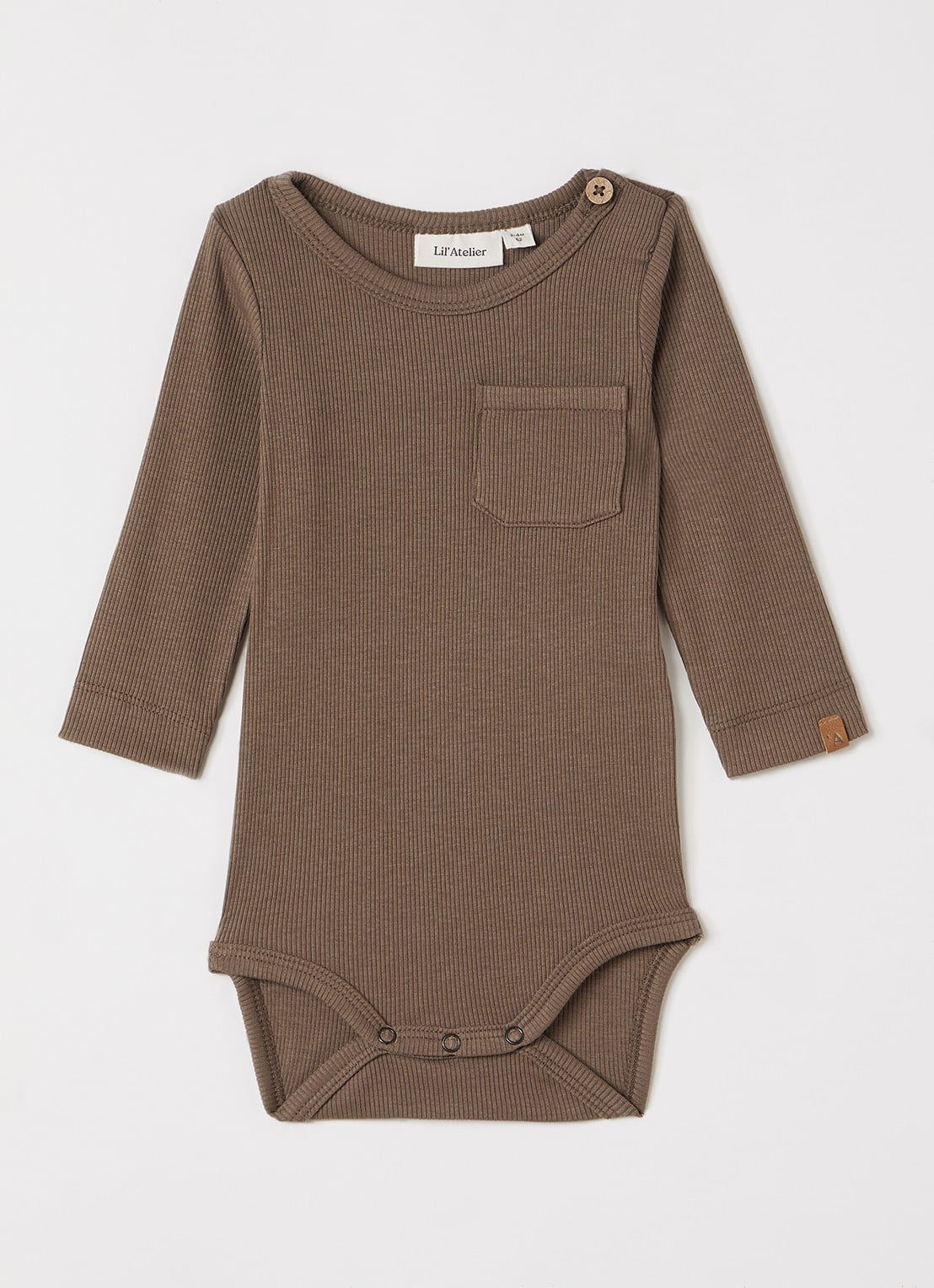 Lil 'Atelier NBMLago romper met ribstructuur - voorkant bruin