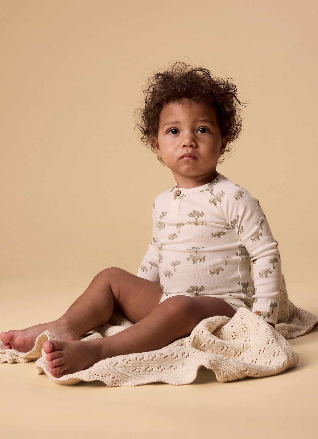 Lil 'Atelier NBMLAyo romper met print - voorkant 2 gebroken wit