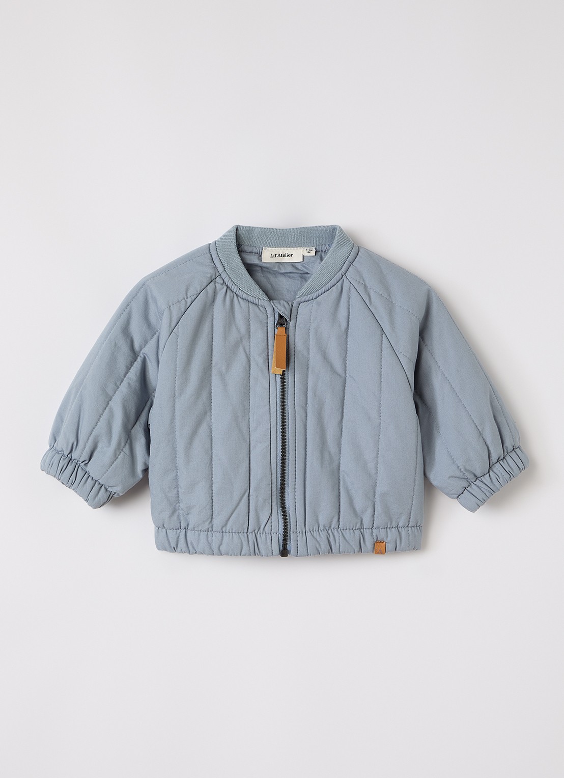 Lil 'Atelier NBMLio gewatteerd bomberjack - voorkant grijs
