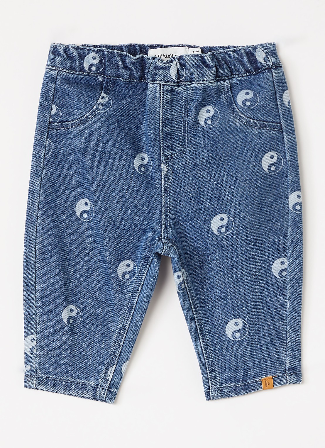 Lil 'Atelier NBMLivo loose fit jeans met print - voorkant 2 indigo