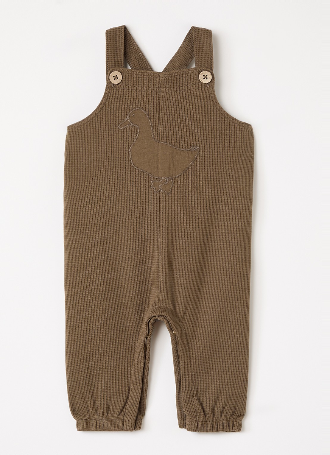 Lil 'Atelier NBMNaffel slim fit tuinbroek met structuur - voorkant 2 mosgroen