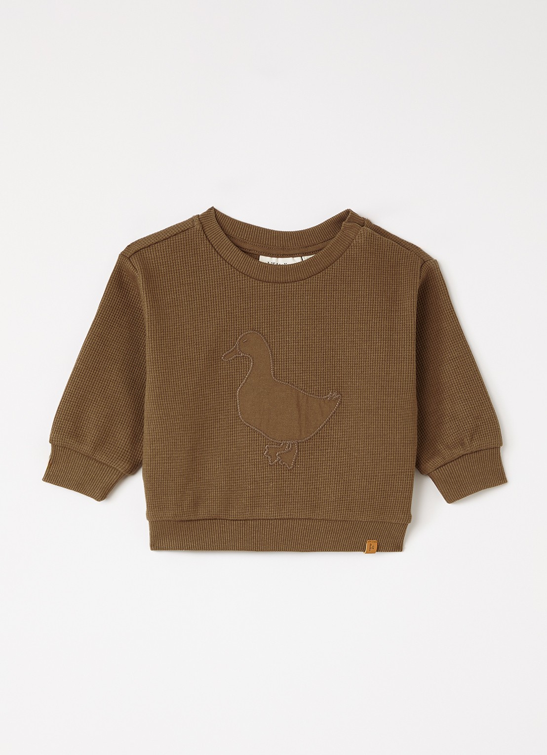 Lil 'Atelier NBMNaffel sweater met structuur - voorkant 2 mosgroen