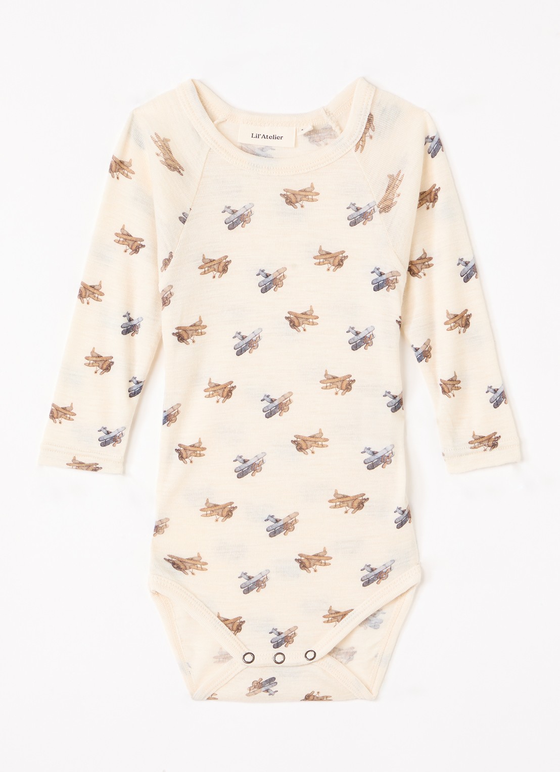 Lil 'Atelier NBMNalu romper in merino wolblend  - voorkant creme