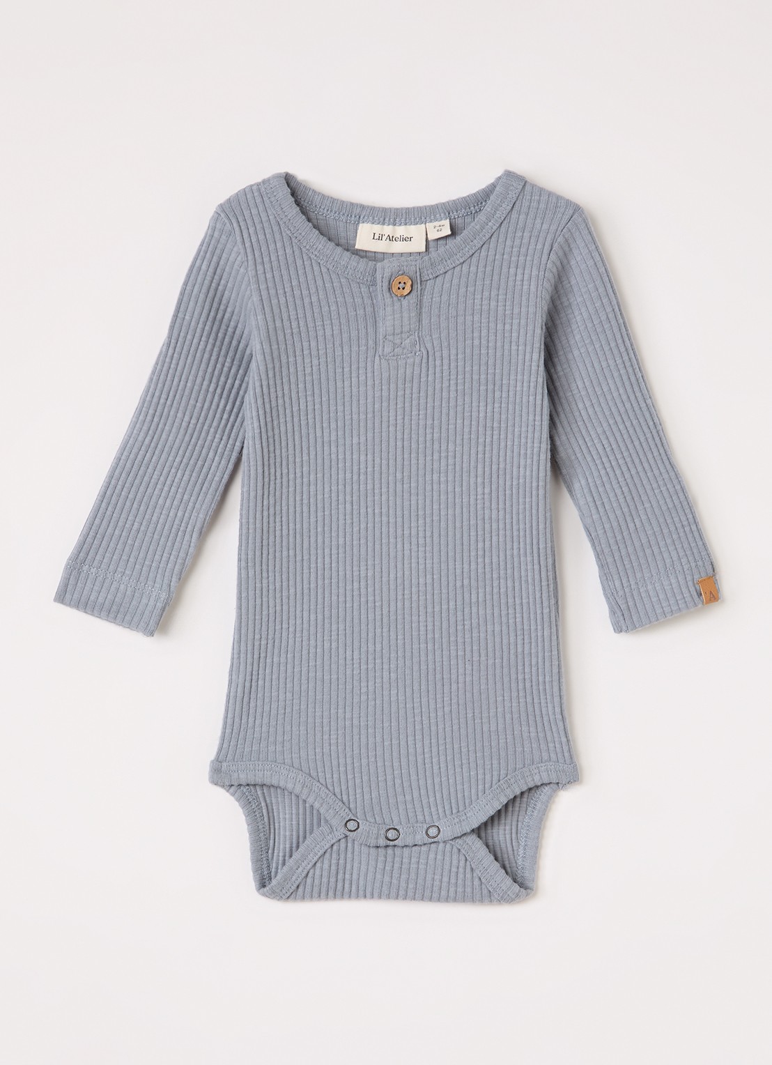 Lil 'Atelier NBMRajo babypak met ribstructuur - voorkant blauwgrijs