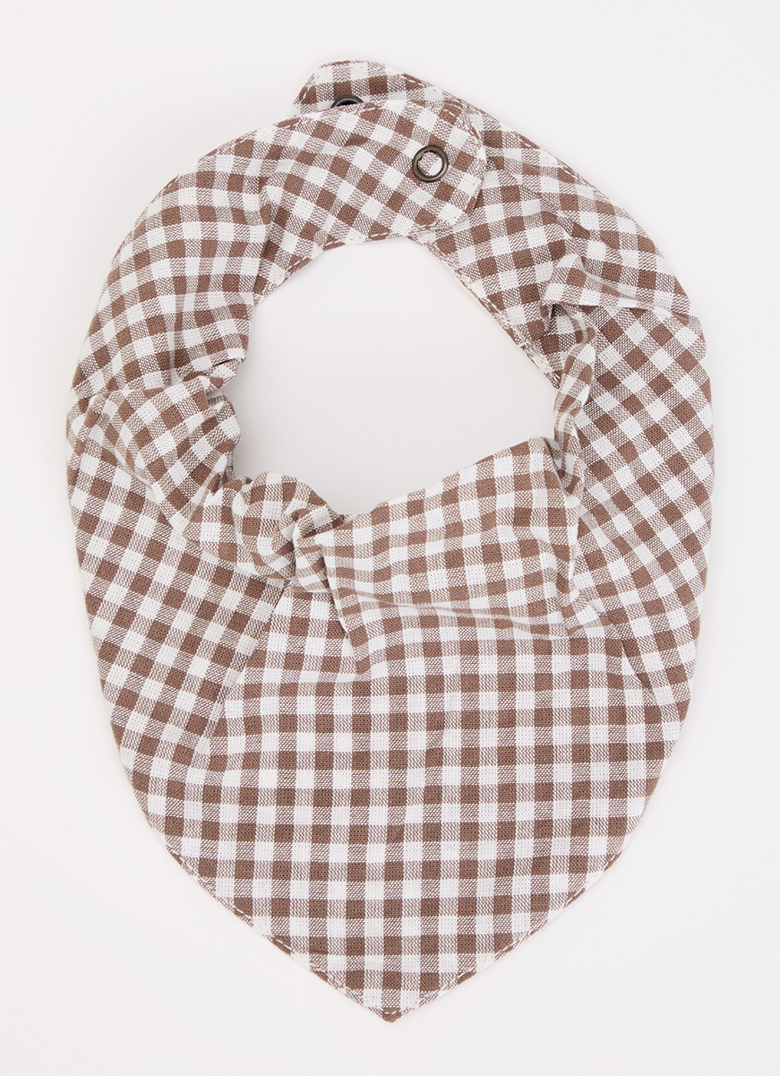 Lil 'Atelier NBMTallula Bib sjaal met ruitdessin - voorkant 2 lichtbruin