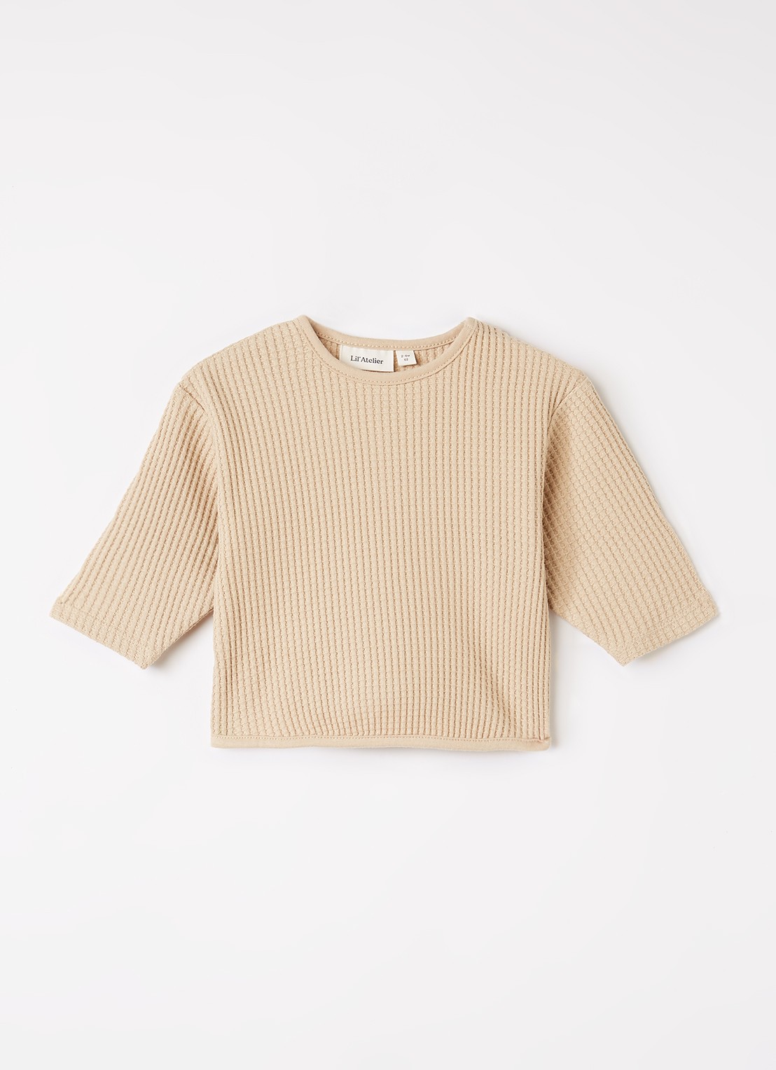 Lil 'Atelier NBMTanko trui met structuur - voorkant donkerbeige