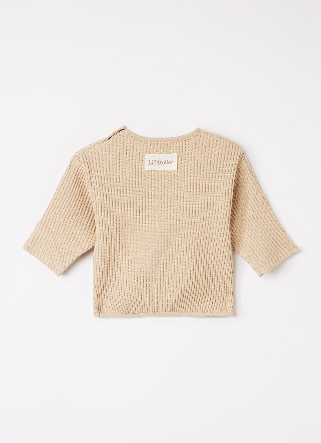 Lil 'Atelier NBMTanko trui met structuur - voorkant 2 donkerbeige
