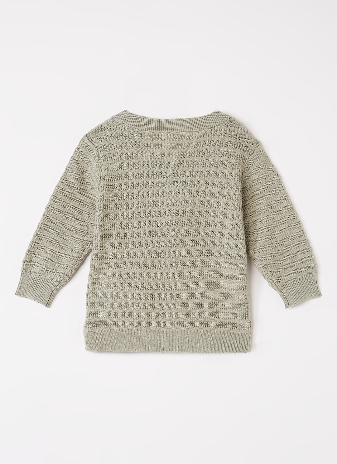 Lil 'Atelier NBMThunder grofgebreid vest - achterkant 3 lindegroen
