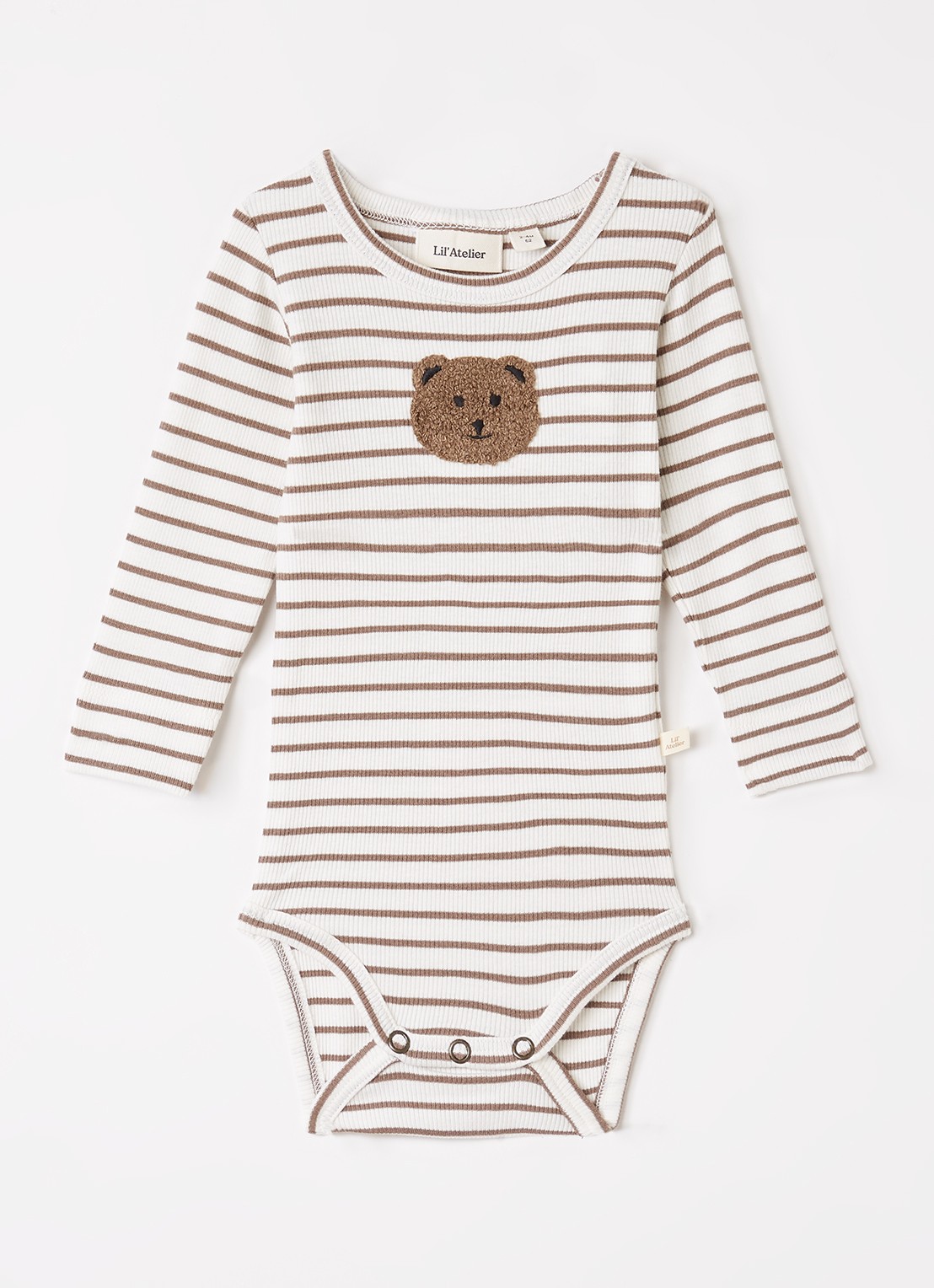 Lil 'Atelier NBMTonto Tor romper met streepprint - voorkant gebroken wit