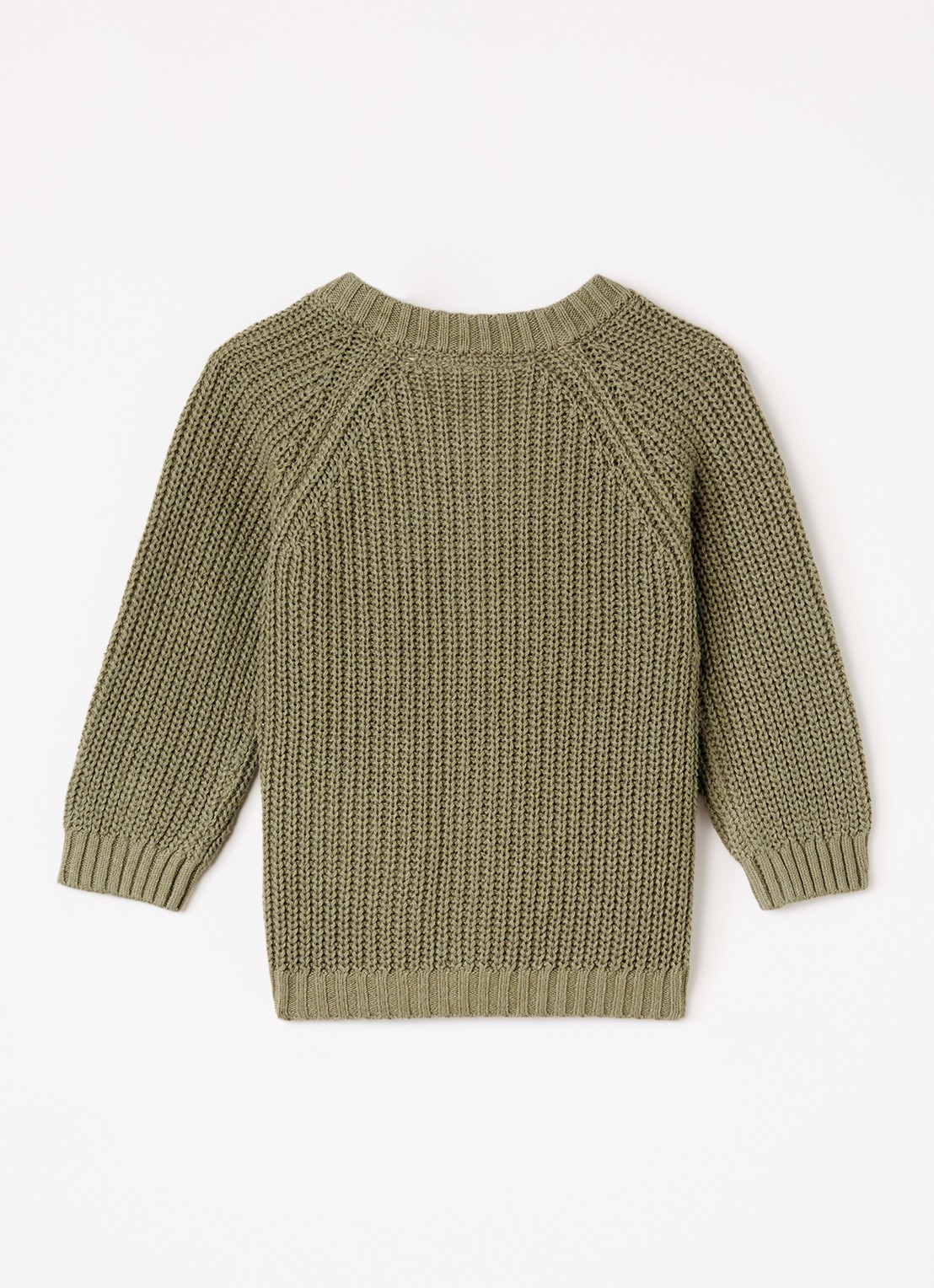Lil 'Atelier NBNEmlen grofgebreid vest met ronde hals - achterkant 5 olijfgroen