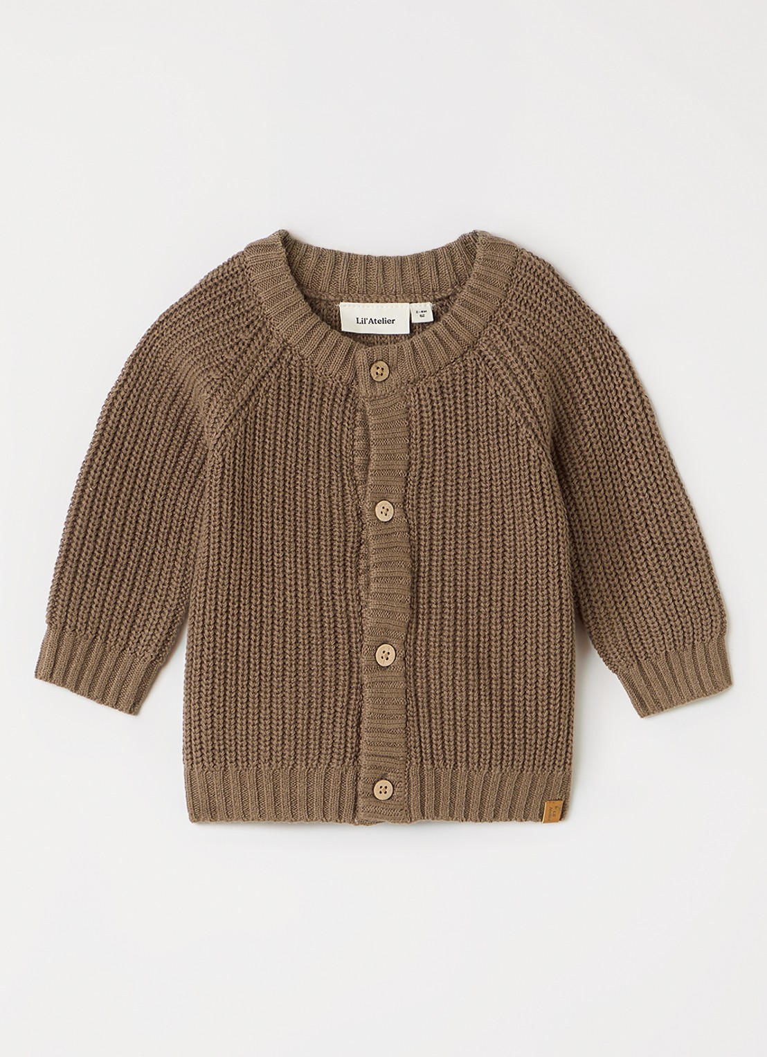 Lil 'Atelier NBNEmlen ribgebreid vest - voorkant zand