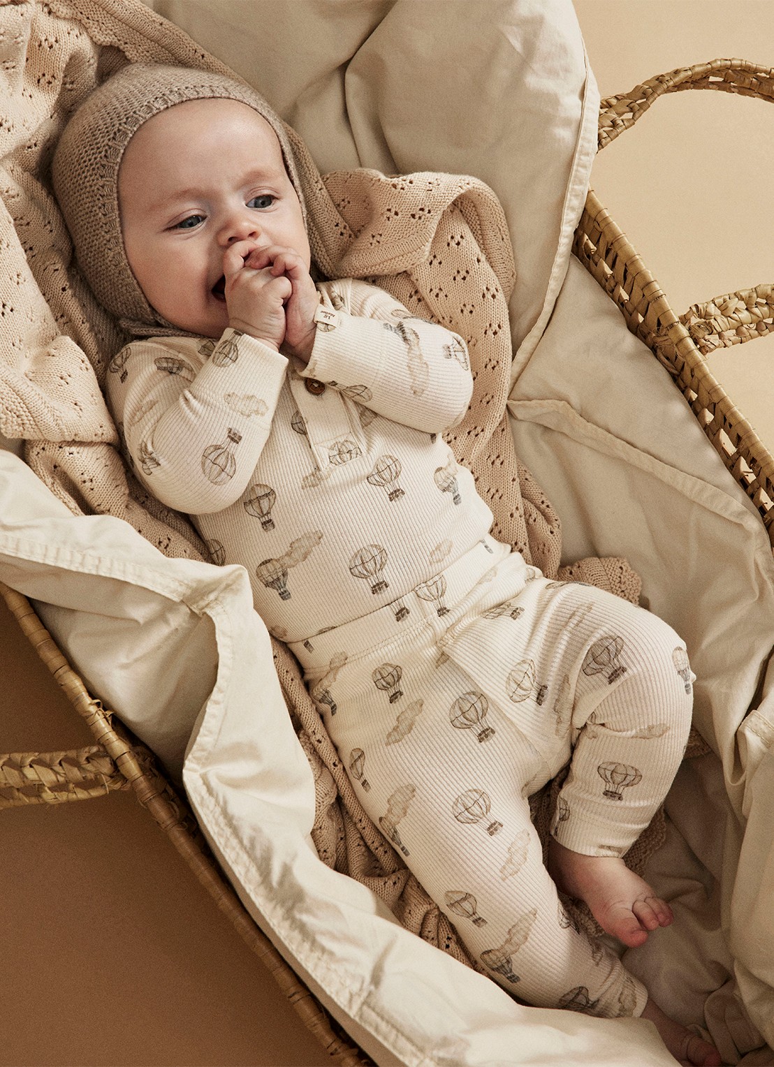 Lil 'Atelier NBNGavo legging in  katoenblend - voorkant 3 beige