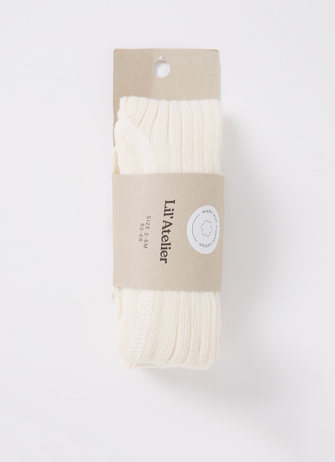 Lil 'Atelier NBNIlso ribgebreide maillot in  katoenblend - voorkant creme