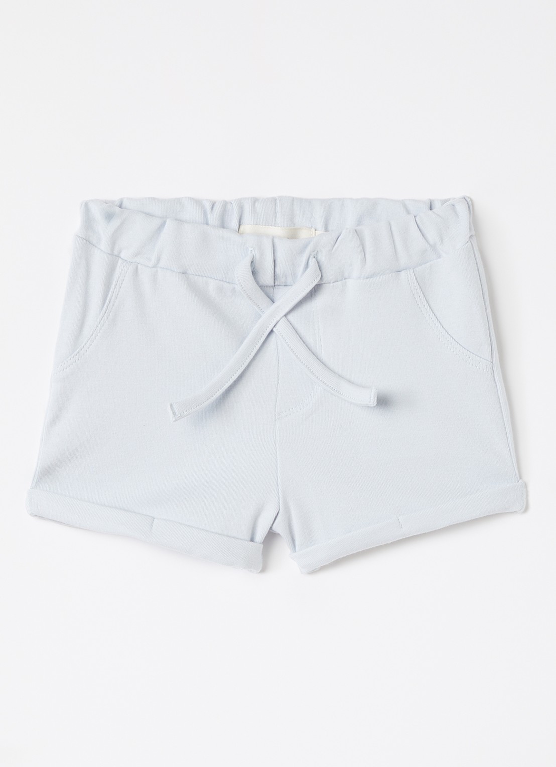Lil 'Atelier NBNLalo Tom straight fit korte broek met trekkoord - voorkant 2 lichtblauw