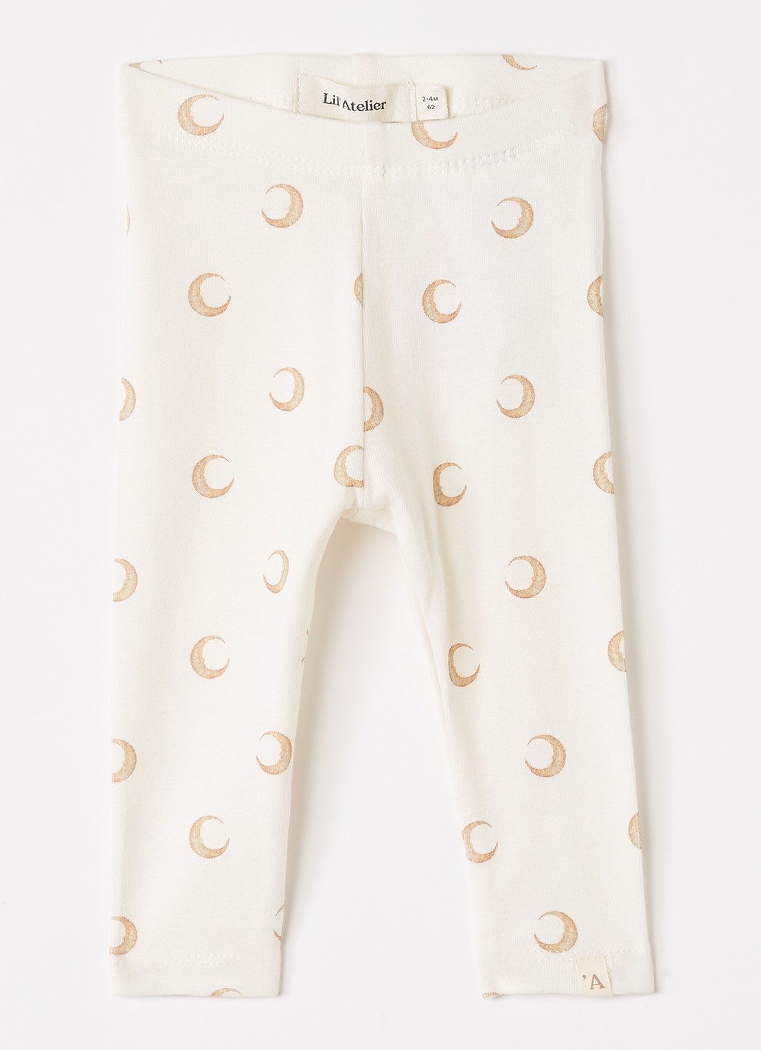Lil 'Atelier NBNLayo Kim slim fit legging met print - voorkant 2 gebroken wit
