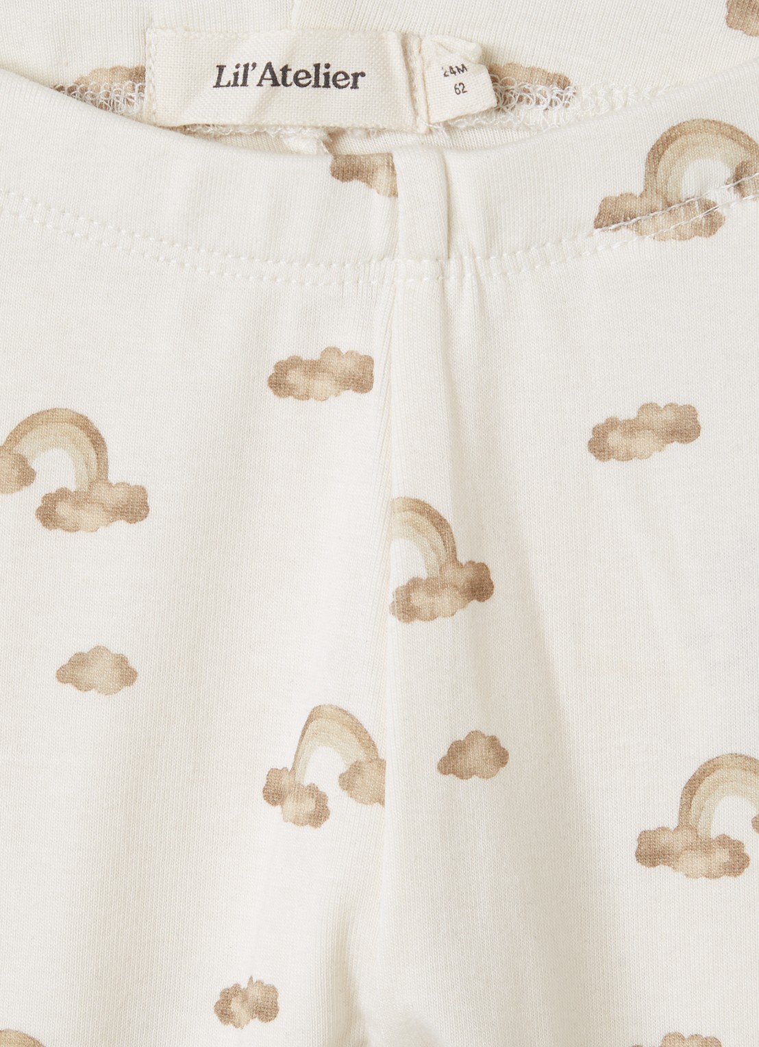 Lil 'Atelier Nbnlayo legging met print - detail gebroken wit