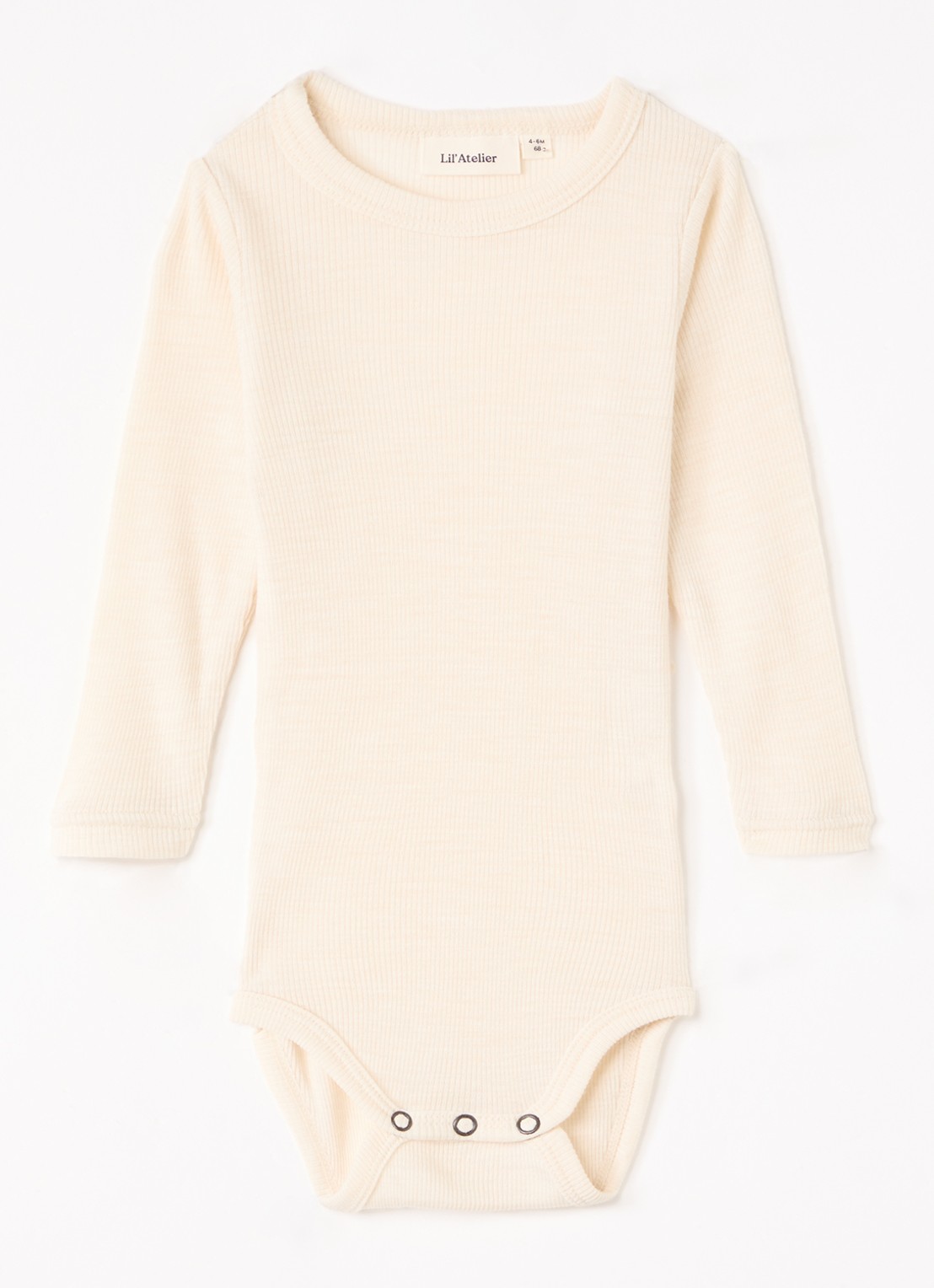 Lil 'Atelier NBNNalu romper in merino wolblend - voorkant 3 creme