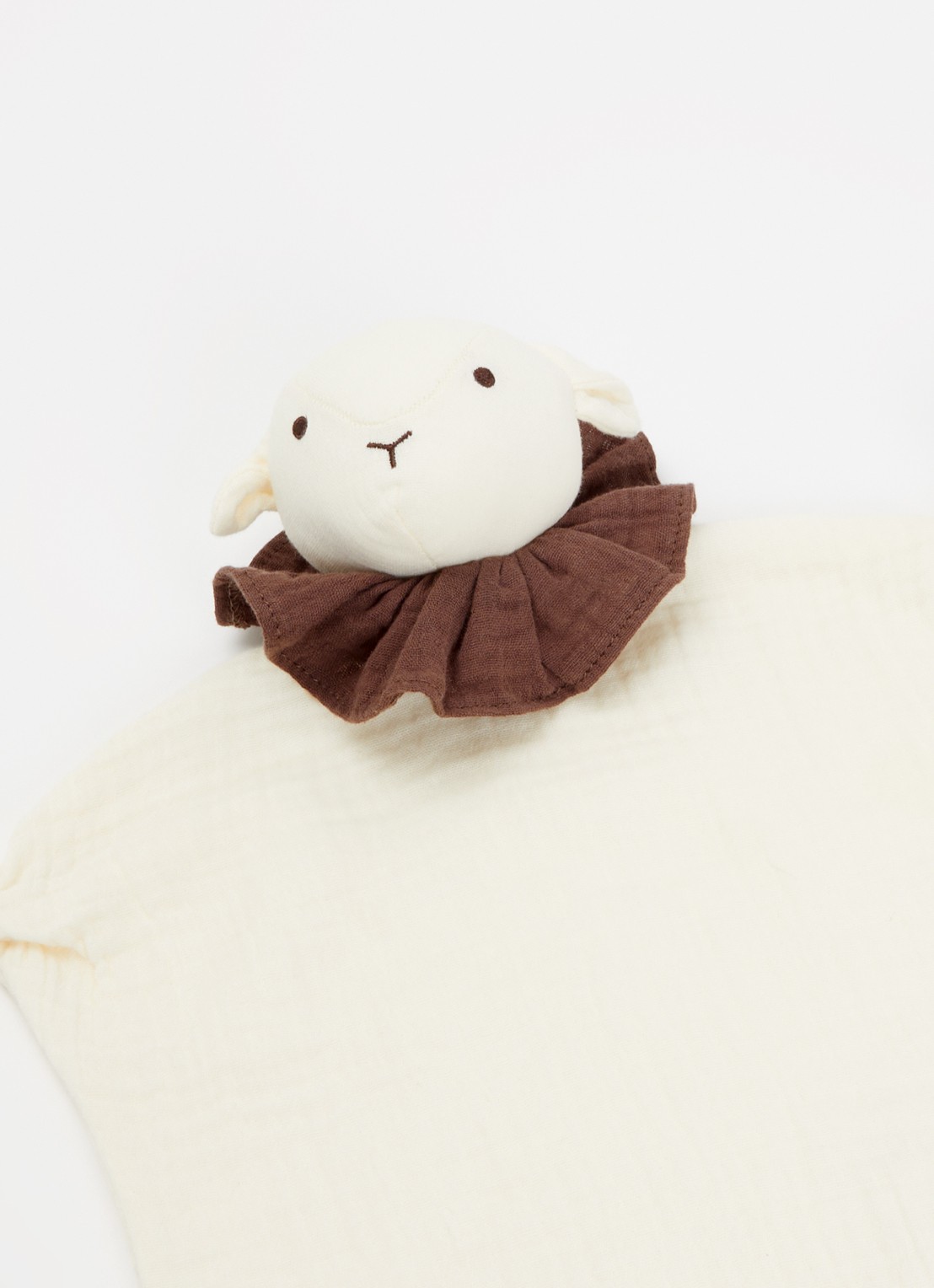 Lil 'Atelier NBNNoa schaap knuffeldoekje - voorkant 2 ivoor