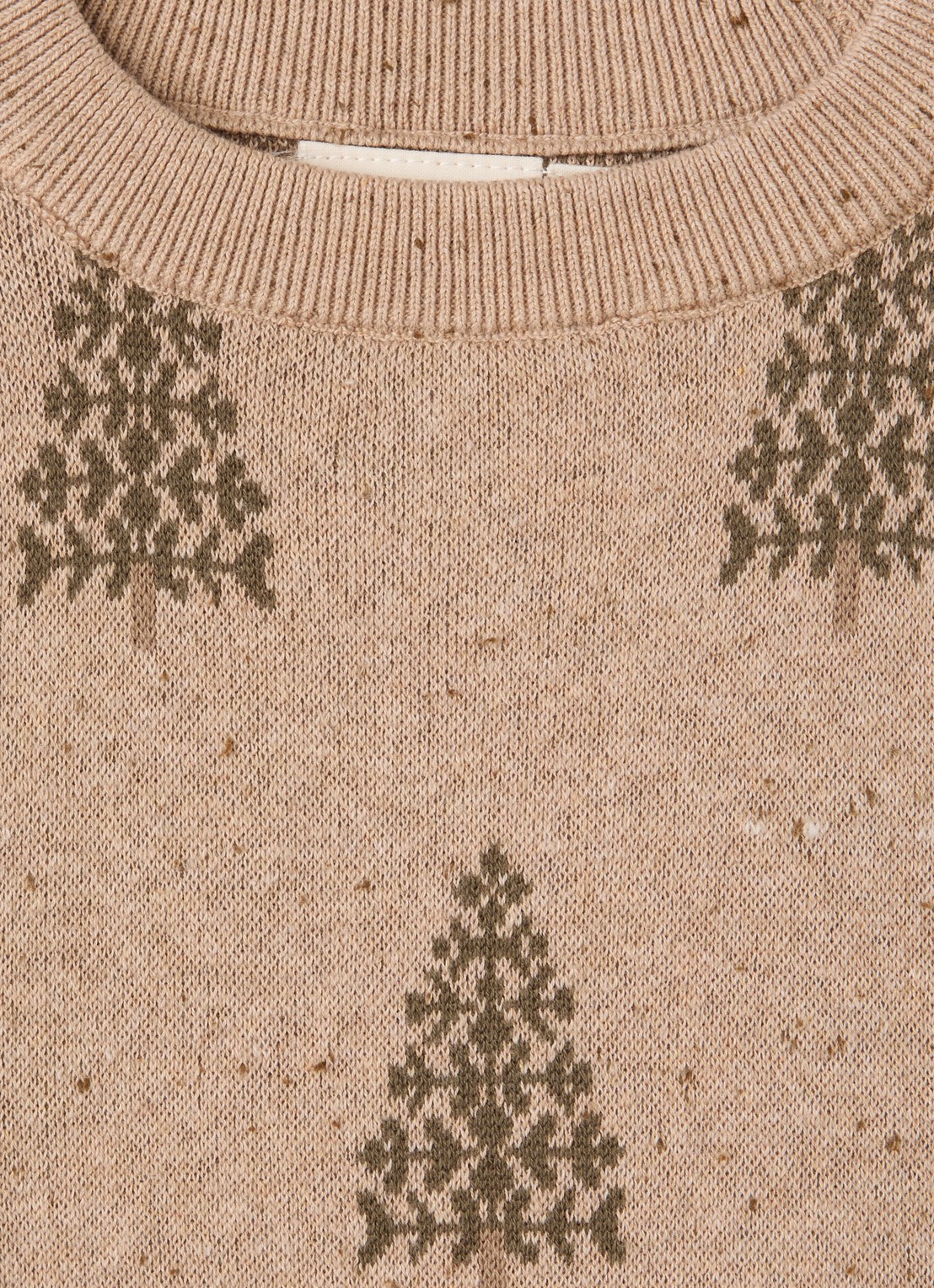 Lil 'Atelier NMBGalto fijngebreide trui met ingebreid patroon - detail 3 beige