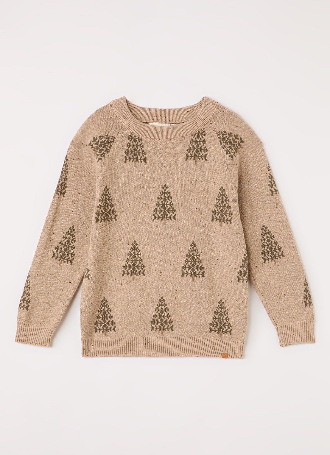 Lil 'Atelier NMBGalto fijngebreide trui met ingebreid patroon - voorkant beige