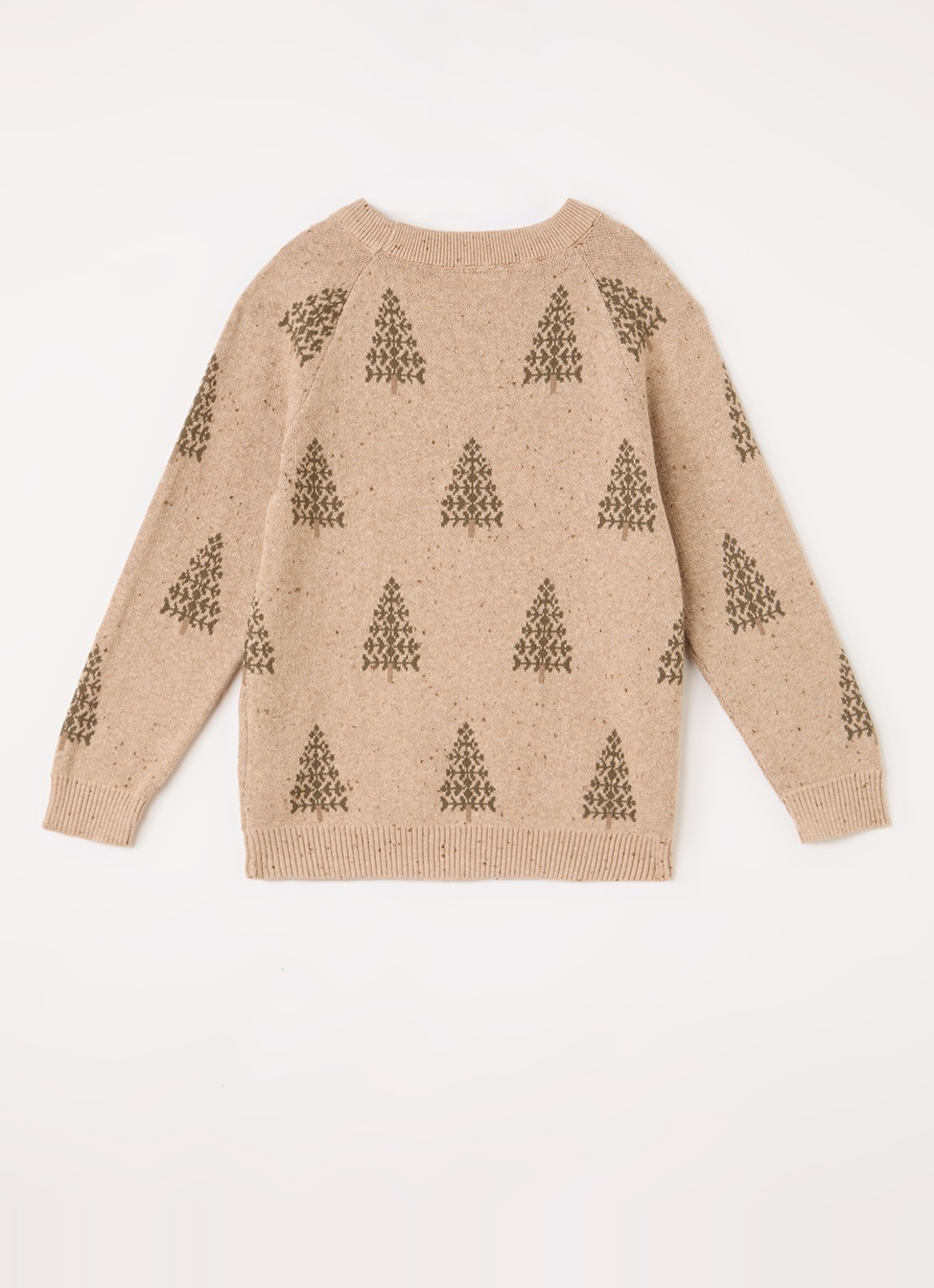 Lil 'Atelier NMBGalto fijngebreide trui met ingebreid patroon - voorkant 2 beige