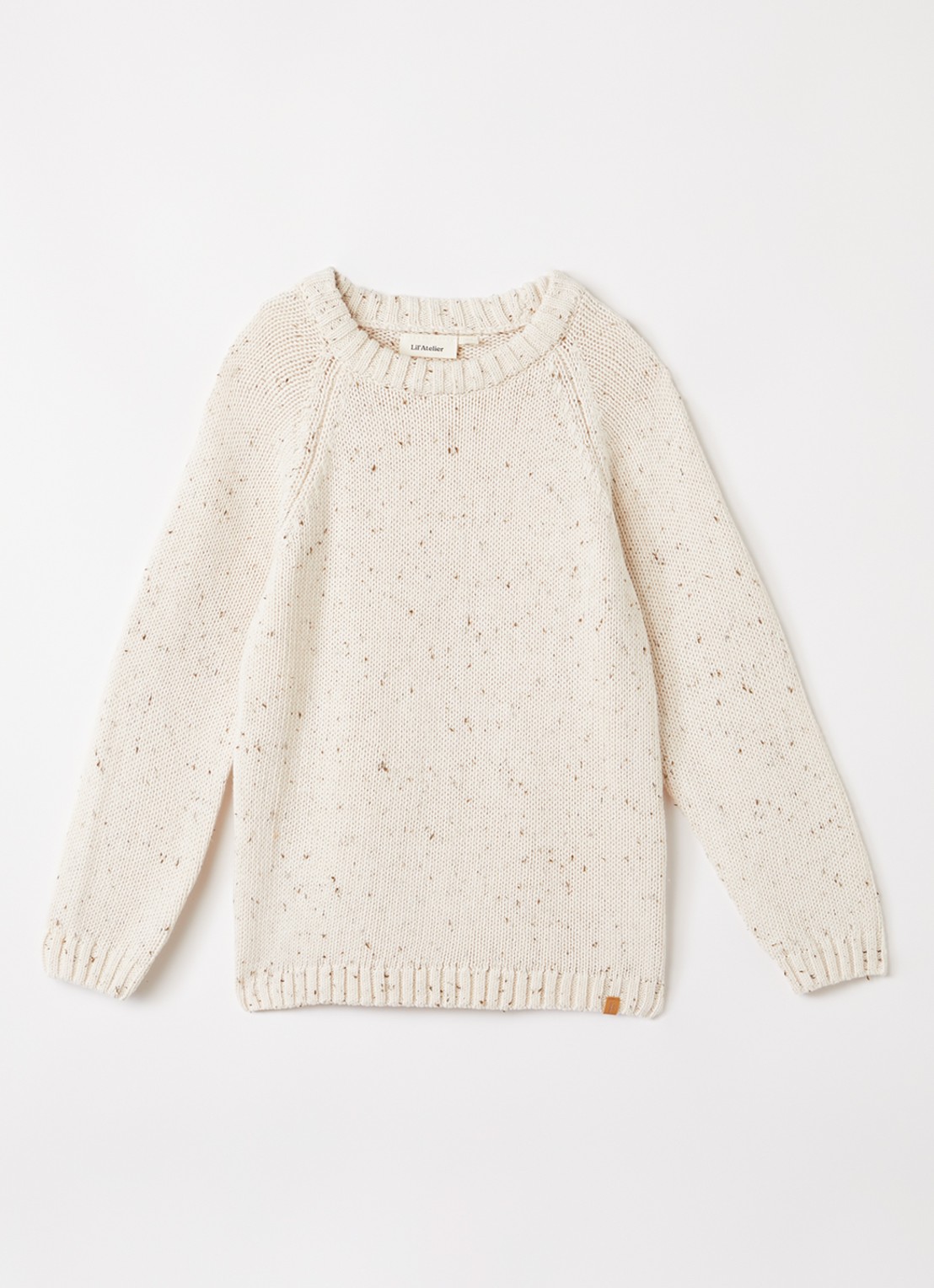 Lil 'Atelier NMBGalto grofgebreide trui met gemêleerd dessin - voorkant 2 beige
