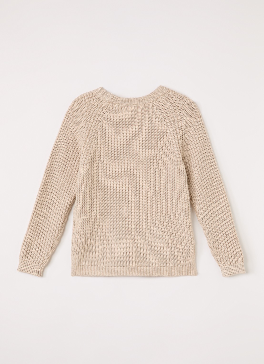 Lil 'Atelier NMBRumba grofgebreide trui - voorkant 2 beige