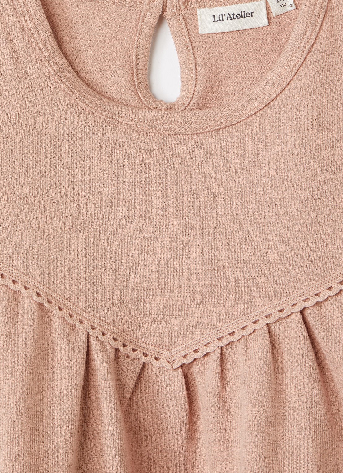 Lil 'Atelier NMFBerry tuniek met ronde hals - detail zalmroze