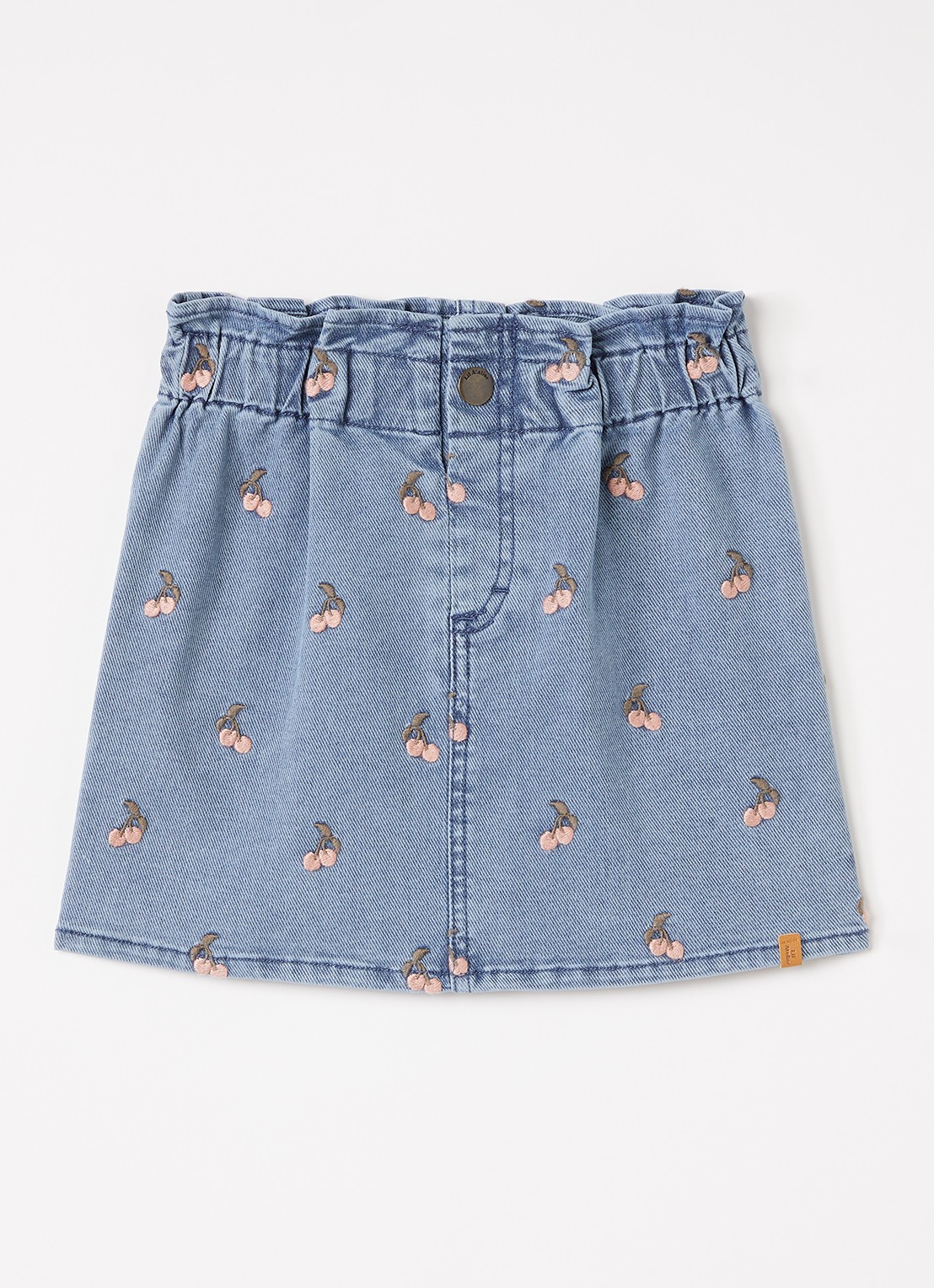 Lil 'Atelier NMFDeva minirok met borduring - voorkant indigo