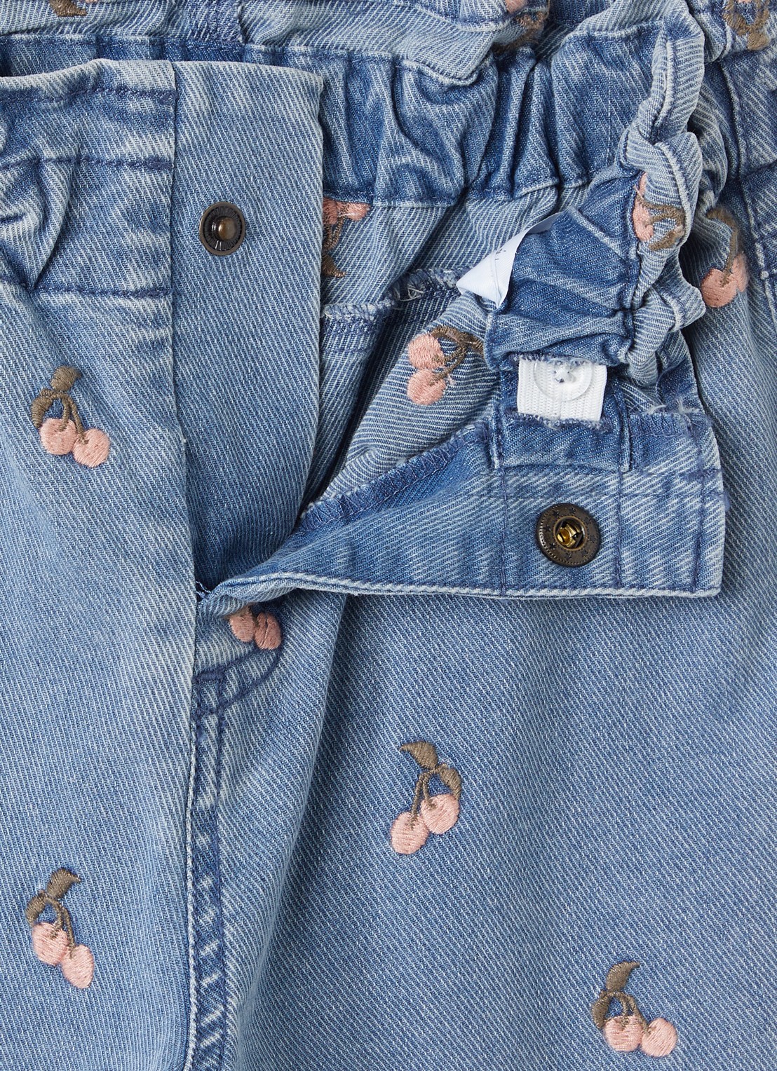 Lil 'Atelier NMFDeva straight leg jeans met borduring - detail 3 indigo