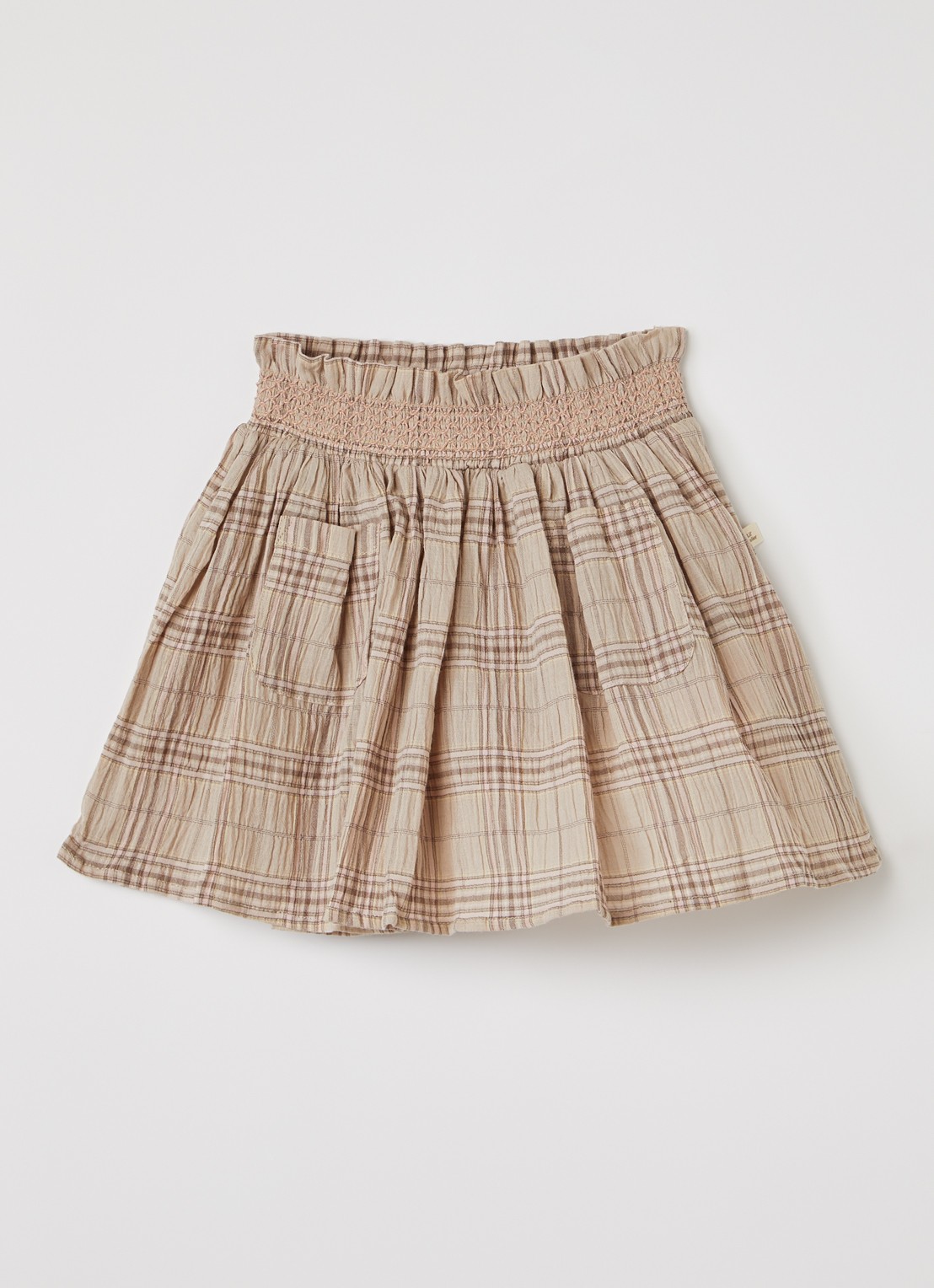 Lil 'Atelier NMFDiema rok met ruitdessin - voorkant bruin