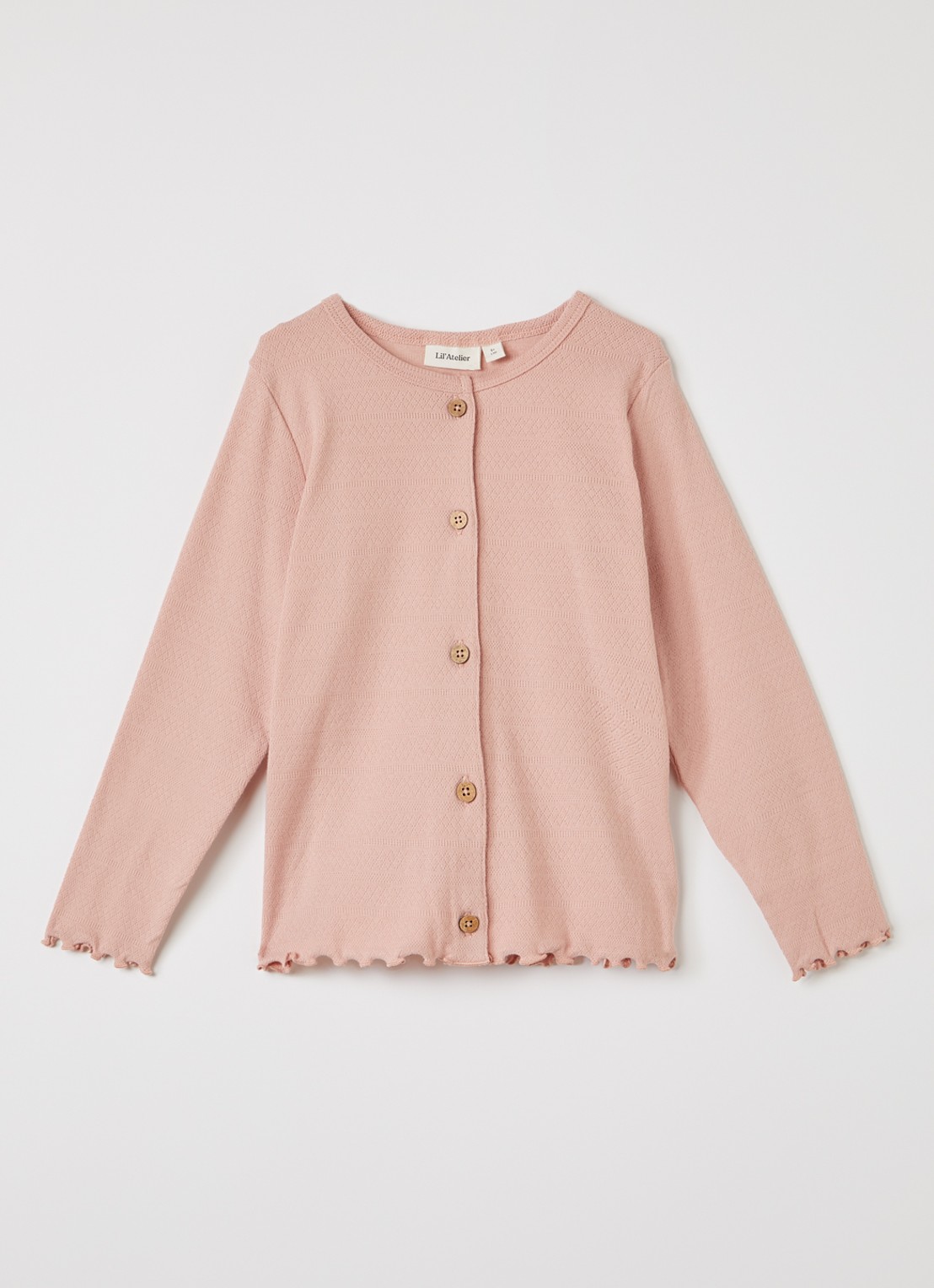 Lil 'Atelier NMFDimia vest met geschulpte zoom - voorkant oudroze