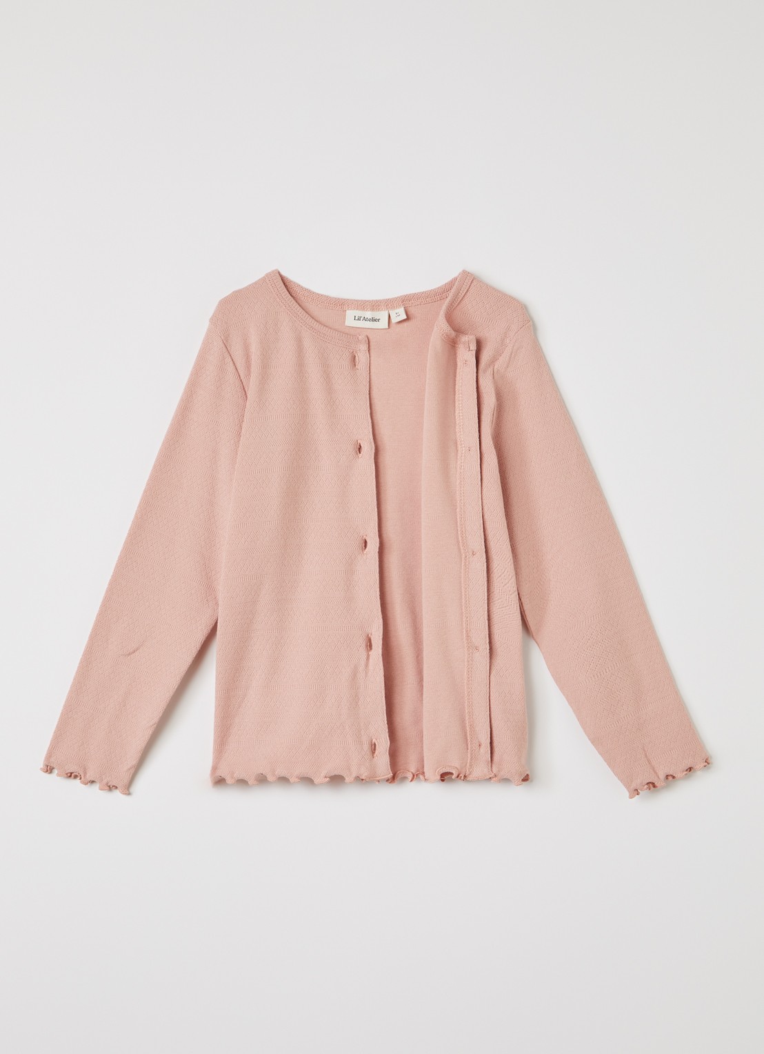 Lil 'Atelier NMFDimia vest met geschulpte zoom - voorkant 2 oudroze