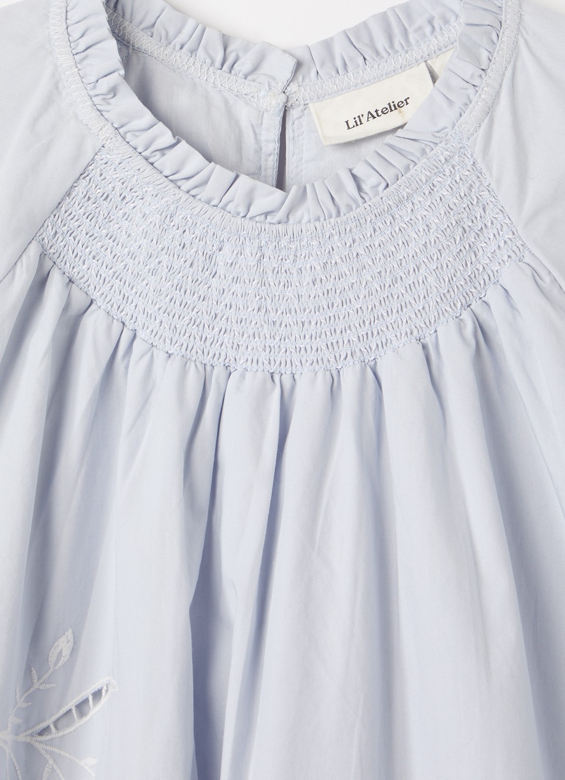Lil 'Atelier NMFFaustine jurk met broderie - detail grijs