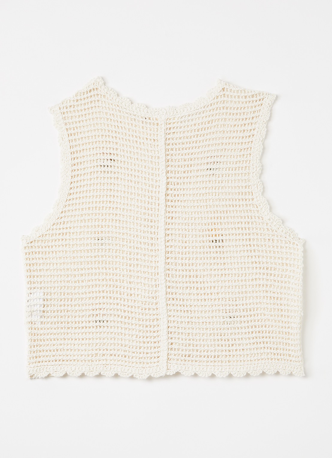 Lil 'Atelier NMFFlora grofgebreid vest - achterkant gebroken wit