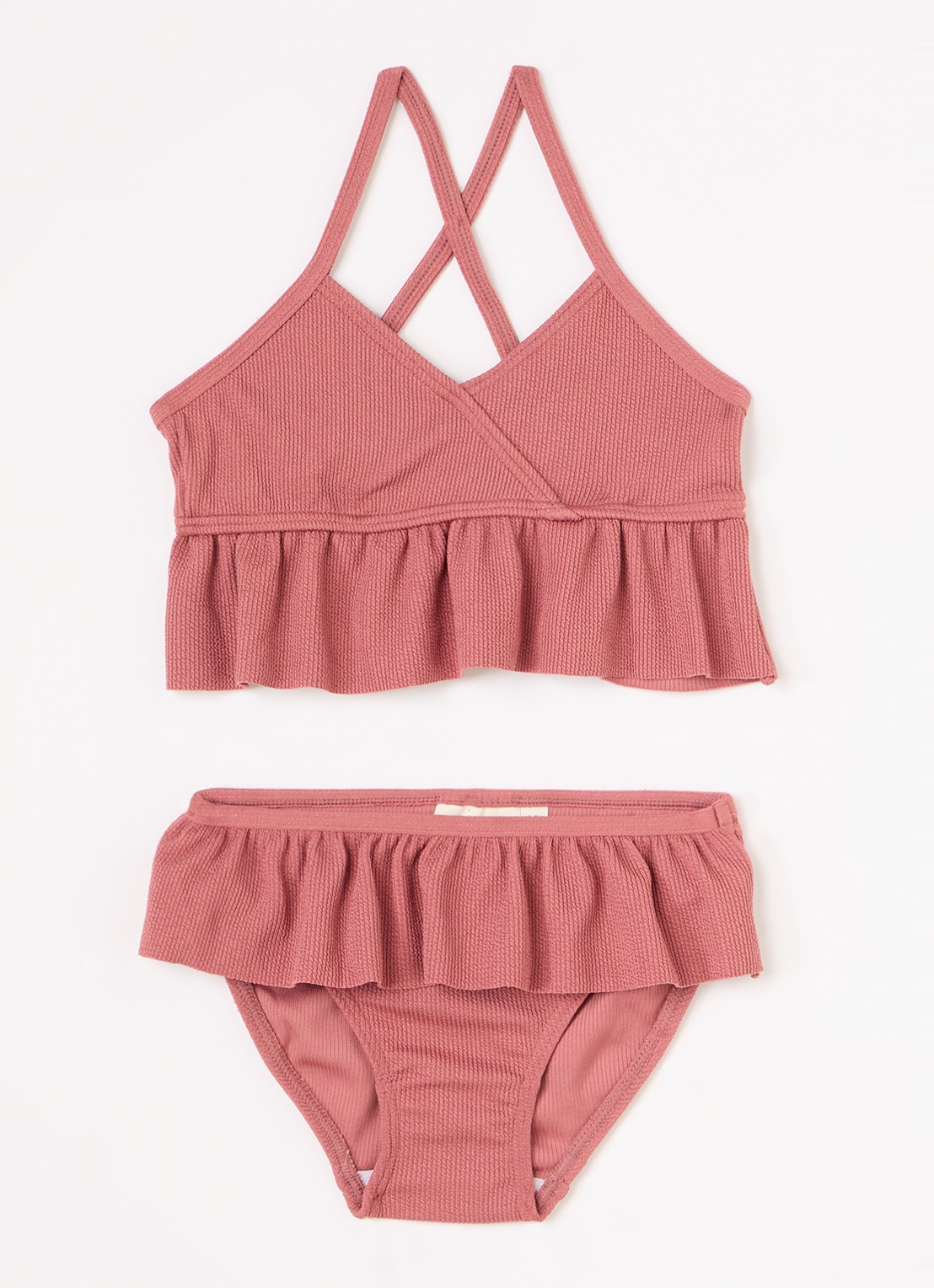 Lil 'Atelier NMFFola bikiniset met ruches - voorkant koraal