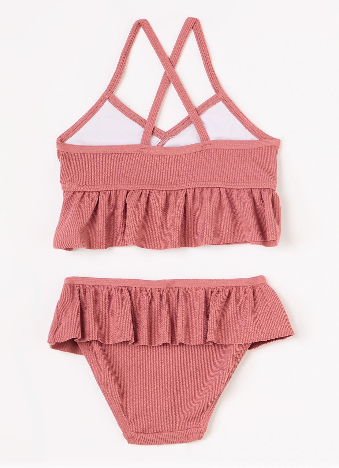 Lil 'Atelier NMFFola bikiniset met ruches - voorkant 2 koraal