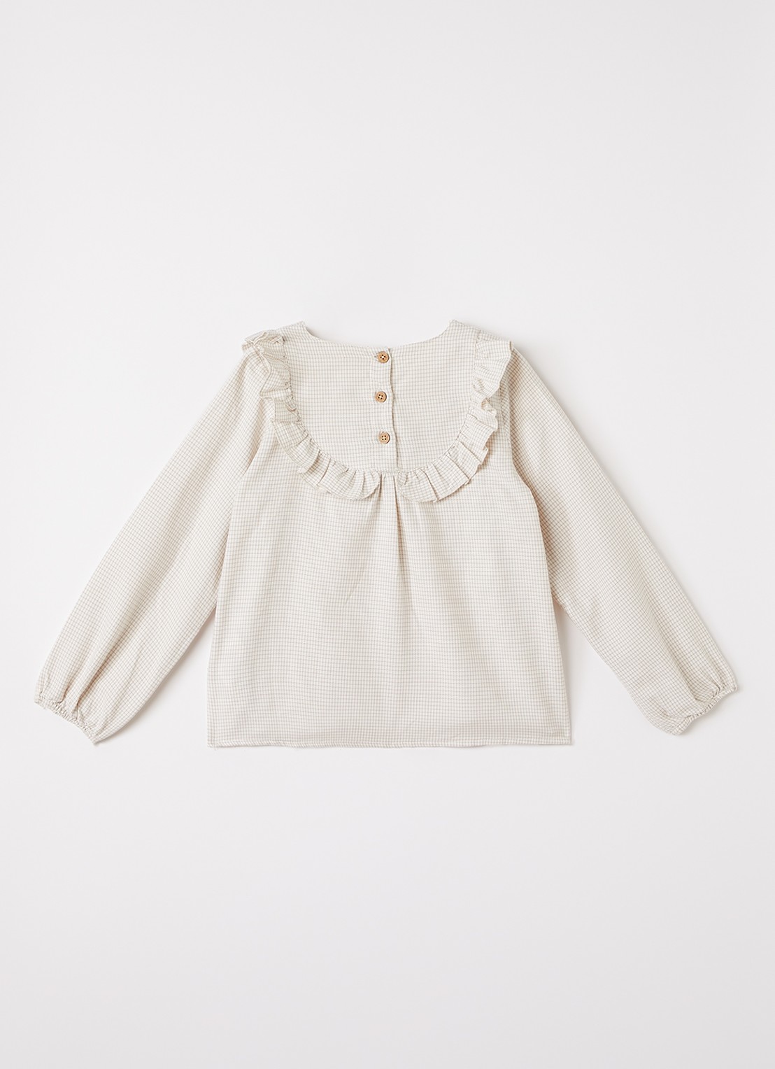 Lil 'Atelier Nmffoley tuniek met ruitdessin - achterkant beige
