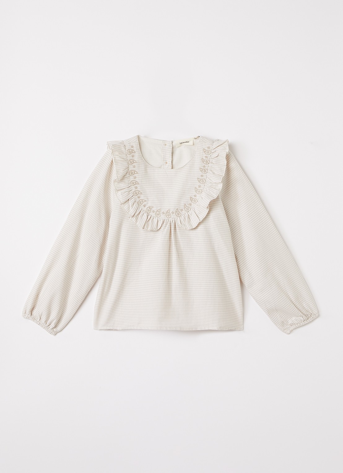 Lil 'Atelier Nmffoley tuniek met ruitdessin - voorkant 2 beige