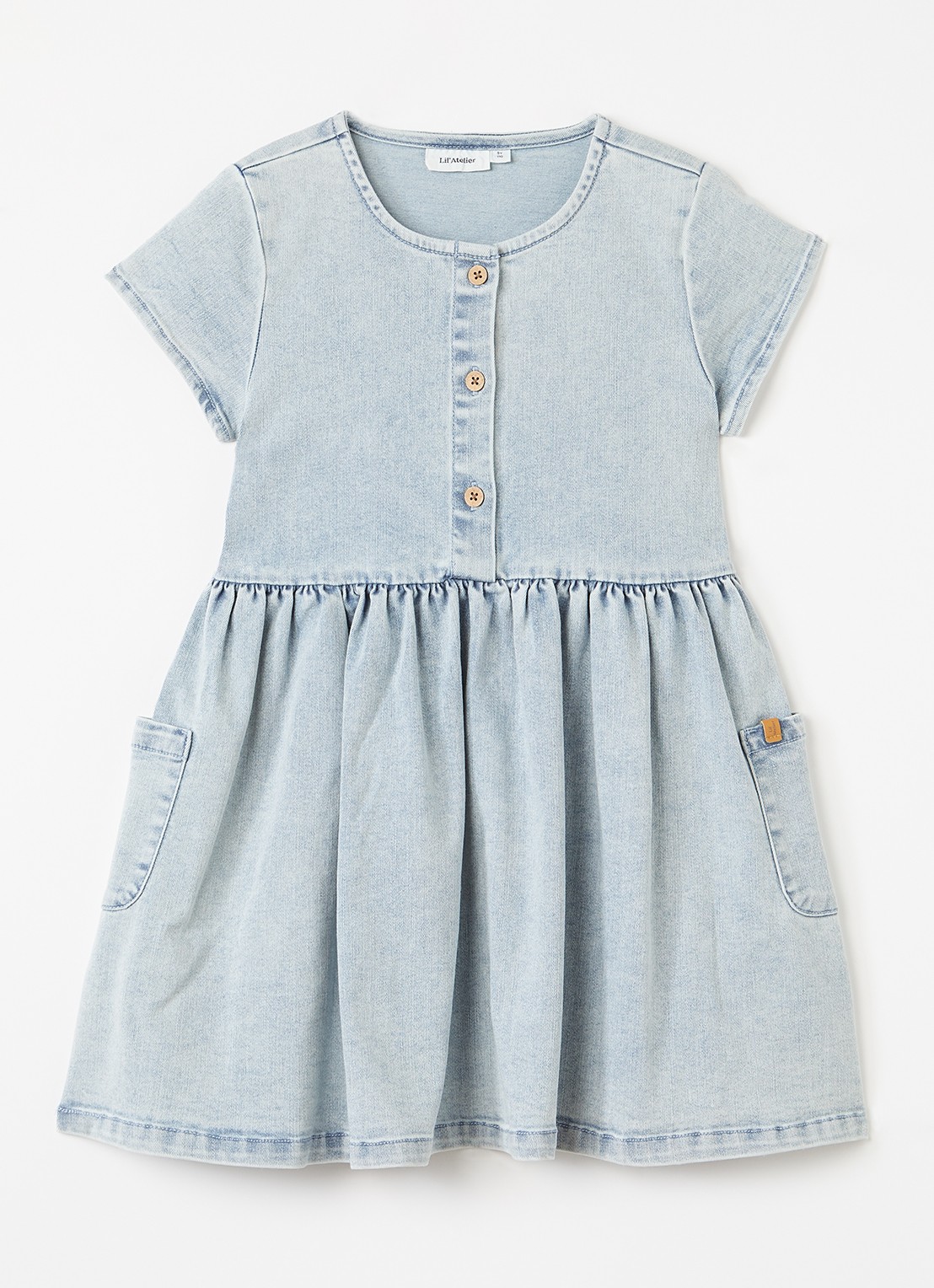 Lil 'Atelier NMFFrances denim jurk - voorkant 2 indigo
