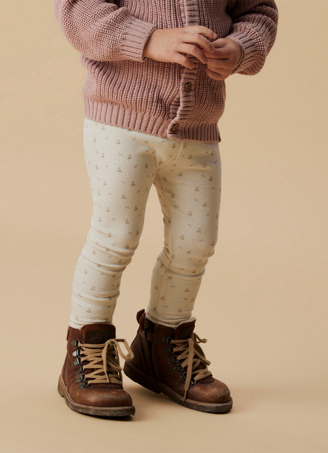 Lil 'Atelier NMFGago legging met print - voorkant 4 creme