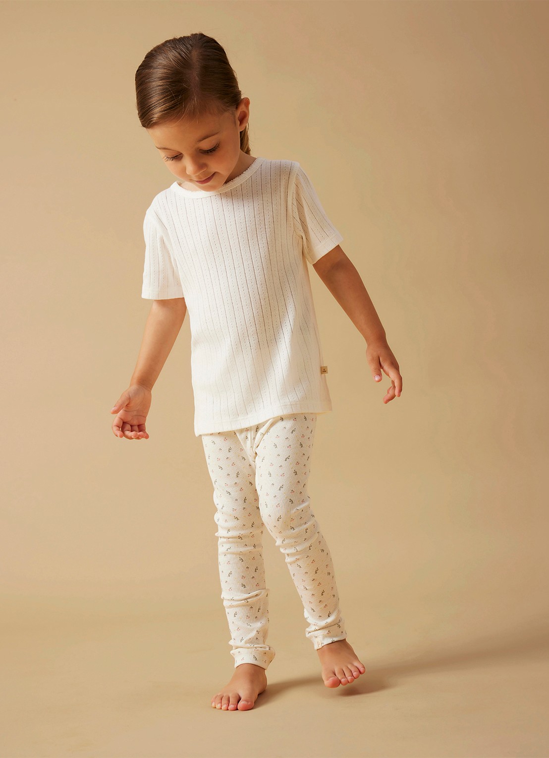 Lil 'Atelier NMFGago legging met print - voorkant 3 gebroken wit