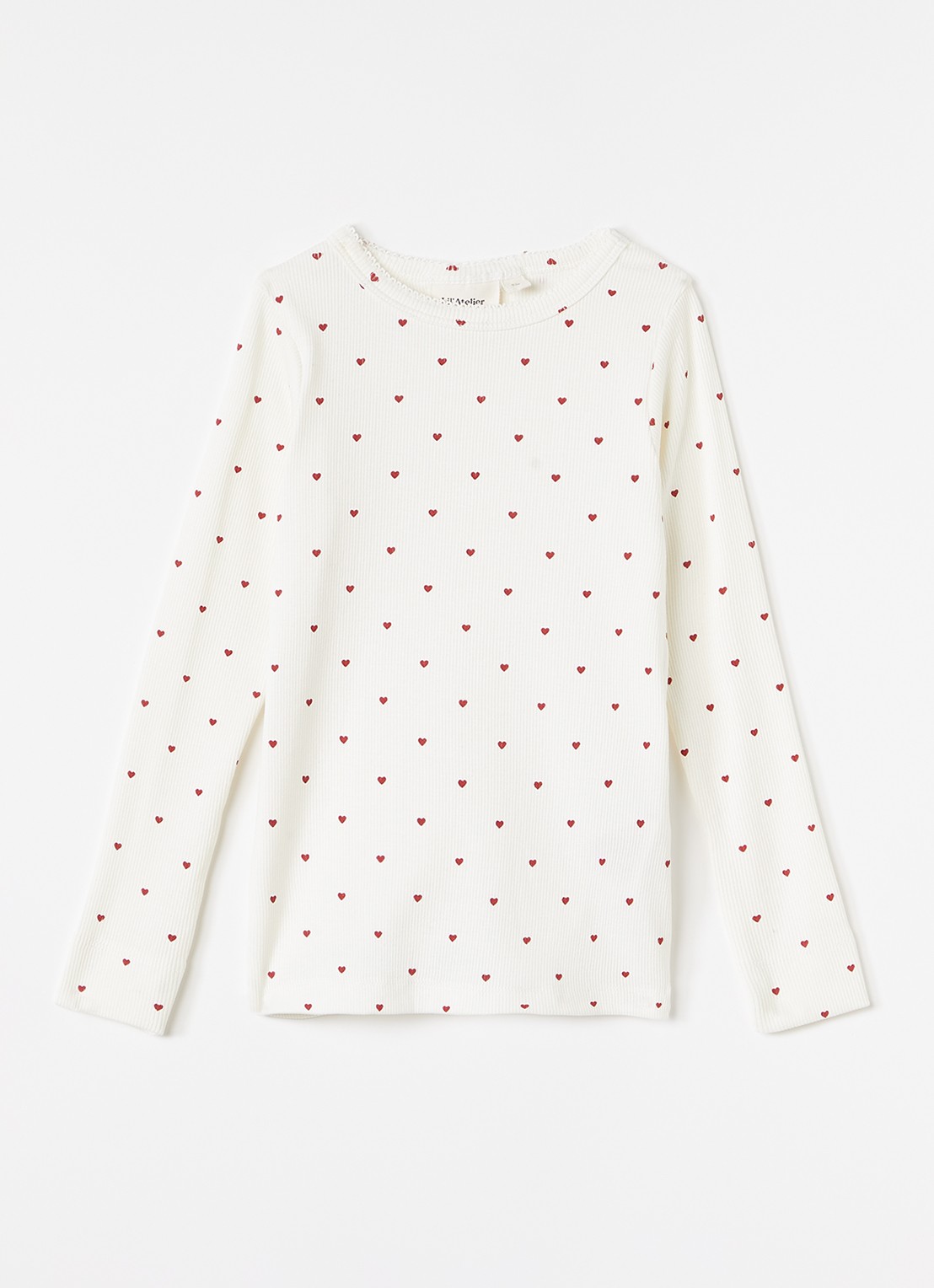 Lil 'Atelier NMFGago longsleeve met print - voorkant gebroken wit