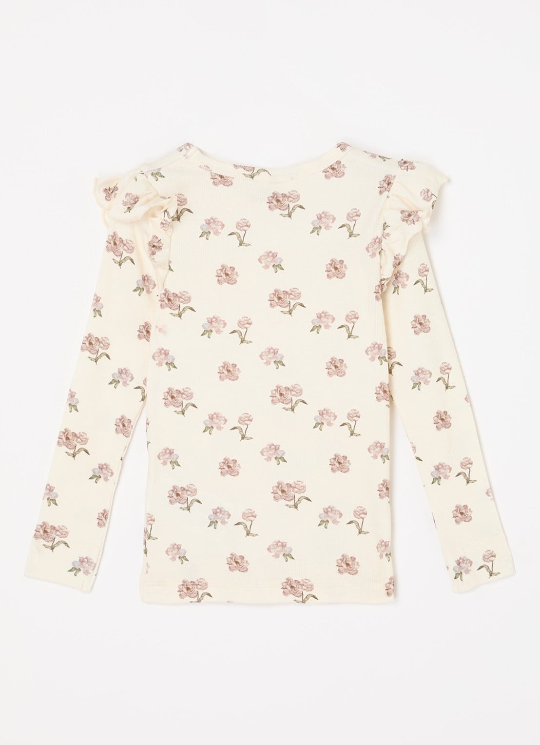 Lil 'Atelier NMFGavo longsleeve in  katoenblend - achterkant 3 creme