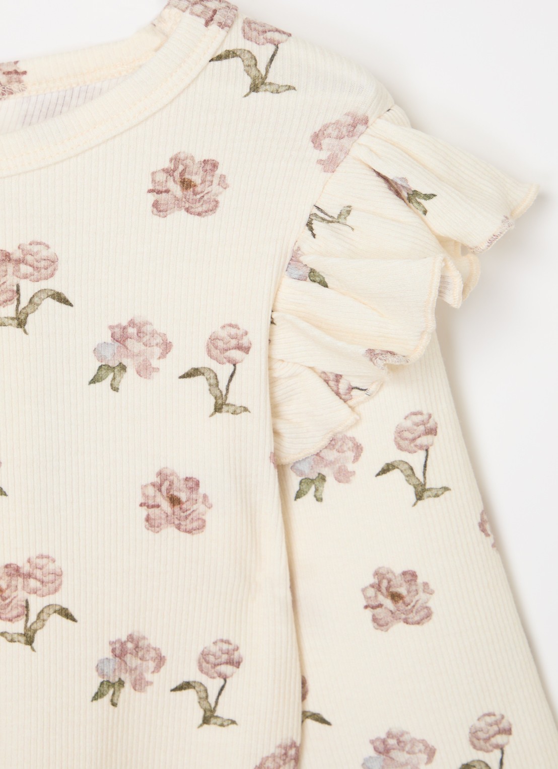 Lil 'Atelier NMFGavo longsleeve in  katoenblend - detail creme