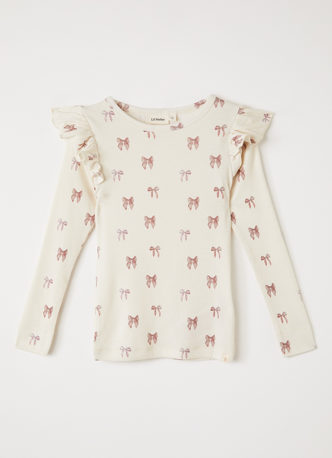 Lil 'Atelier NMFGavo longsleeve met print - voorkant gebroken wit