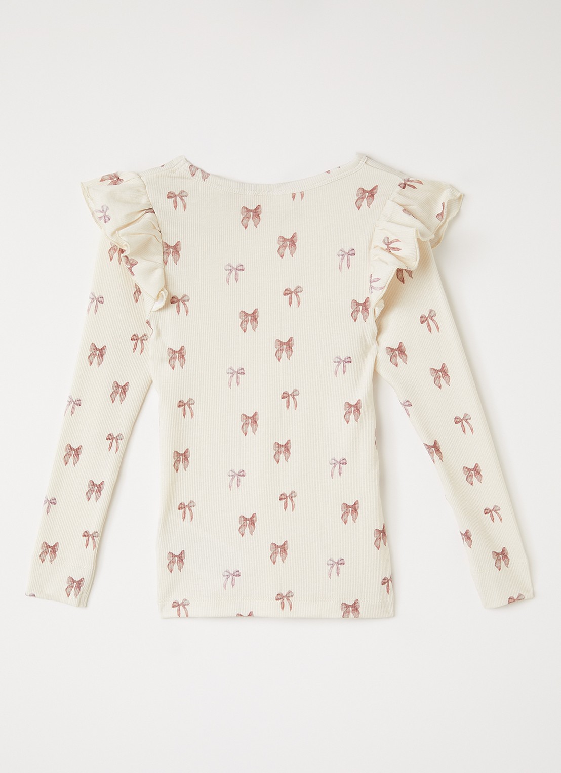 Lil 'Atelier NMFGavo longsleeve met print - voorkant 2 gebroken wit