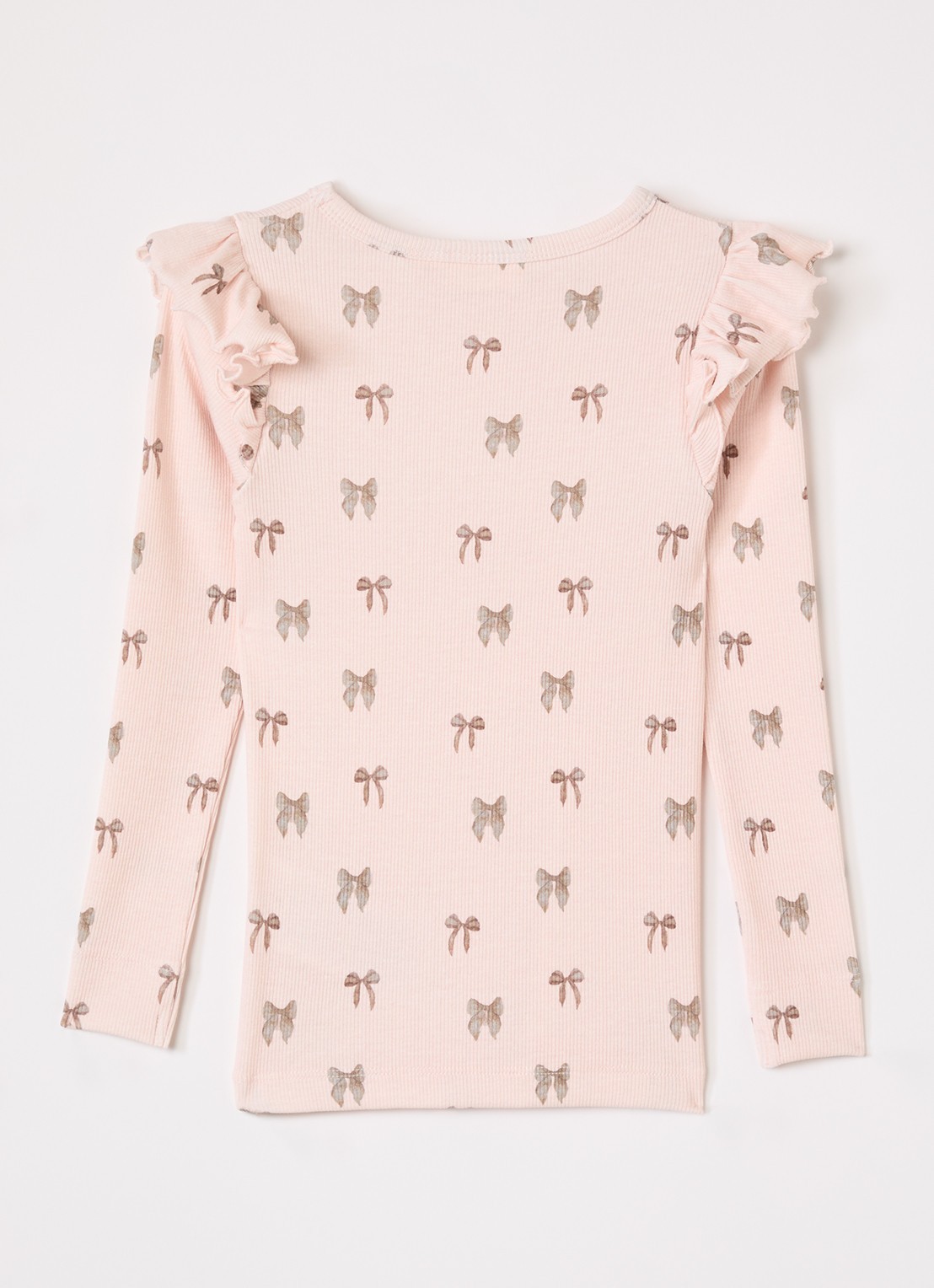 Lil 'Atelier NMFGavo longsleeve met ruches - achterkant 3 lichtroze