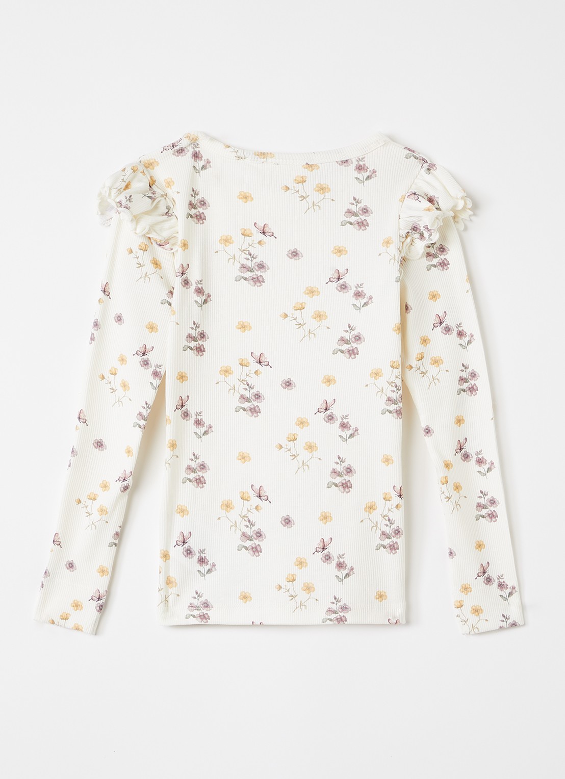 Lil 'Atelier NMFGavo top met bloemenprint - voorkant 3 gebroken wit