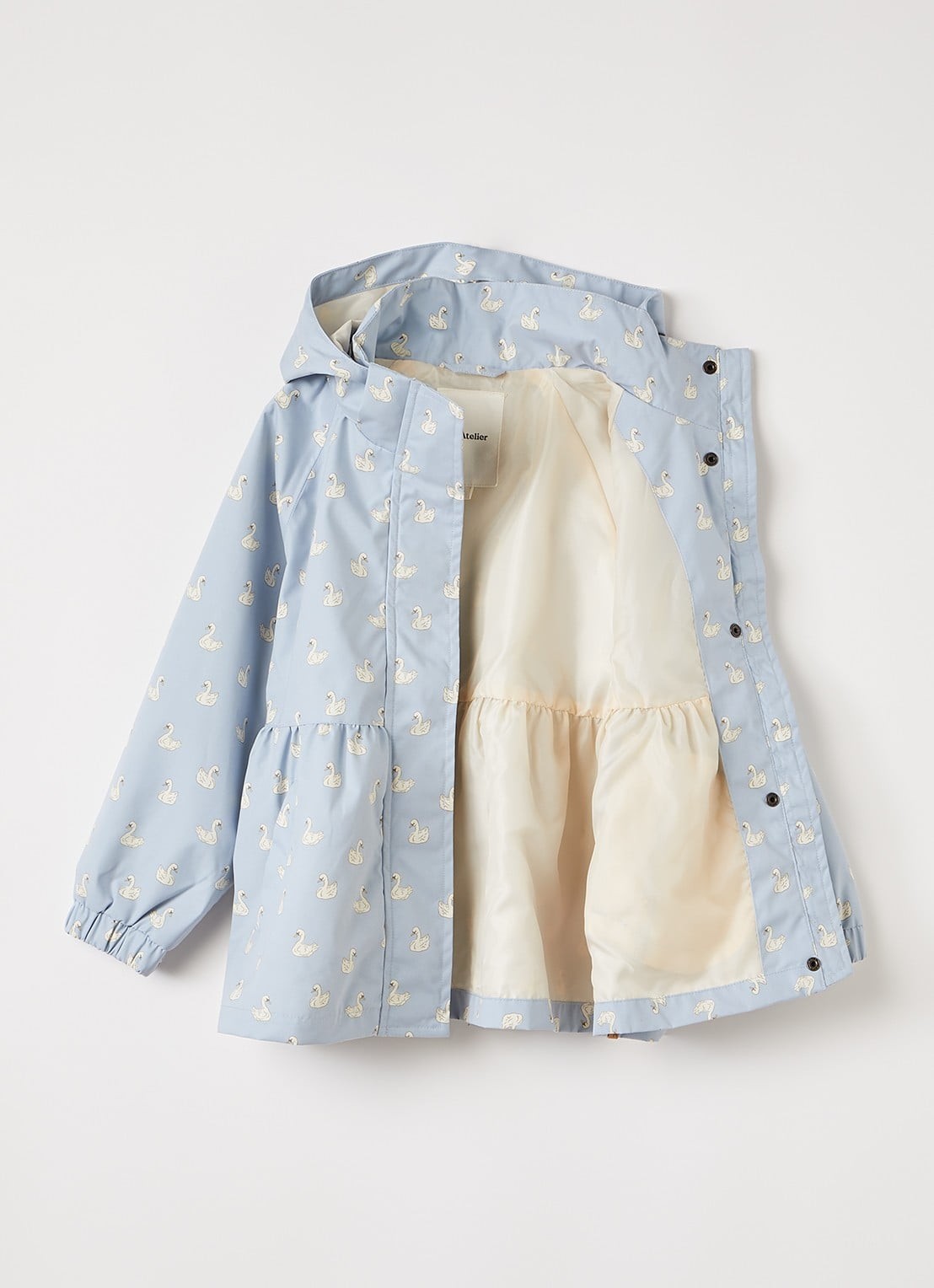 Lil 'Atelier NMFGudrun regenjas met print - detail 4 lichtblauw
